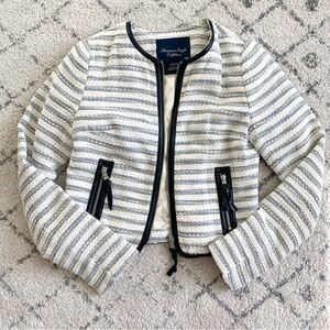 American Eagle Striped Tweed Jacket